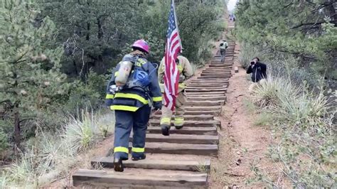 Firefighters climb Manitou Springs Incline to honor fallen heroes on 9/11